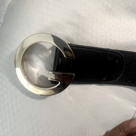 Vintage Monogram G Leather and Fabric Belt